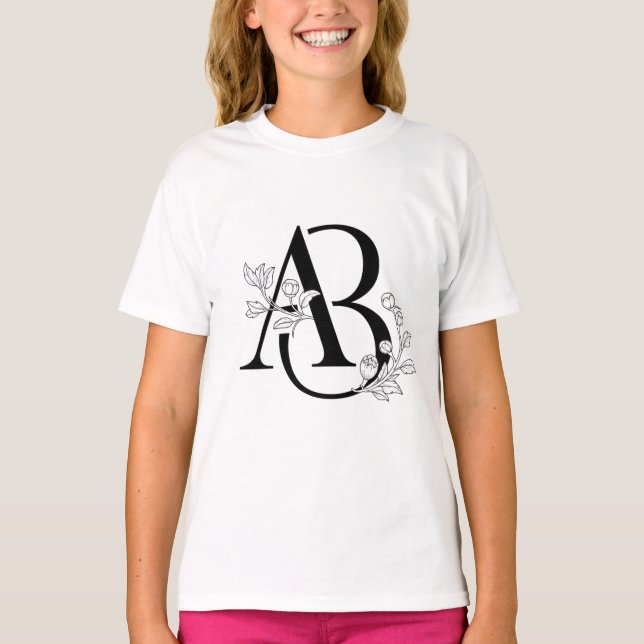 Botanical Initial AB Monogram T-Shirt (Front)