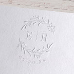 Botanical Initials Wedding Monogram Embosser<br><div class="desc">Custom-designed wedding monogram embosser stamp featuring elegant botanical wreath with couple's initials and wedding date. Perfect for wedding save the dates,  envelops,  wedding favor packagings and more.</div>