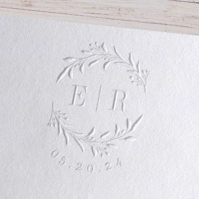 Botanical Initials Wedding Monogram Embosser | Zazzle
