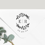 Botanical Initials Wedding Monogram Save the Date Self-inking Stamp<br><div class="desc">Custom-designed wedding monogram stamp featuring elegant botanical wreath with couple's initials and wedding date. Perfect for wedding save the dates,  envelops,  wedding favor packagings and more.</div>