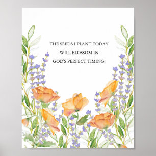Botanical Inspirational Quotes for Women Poster