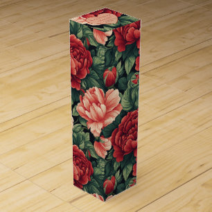 Botanical Inspired Rose Floral 50Th Birthday Wine Box