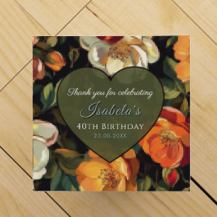 Botanical Inspired Rose Themed 80Th Birthday Wine Box