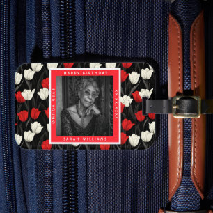 Botanical Inspired Tulip Themed Wife’S Birthday Luggage Tag