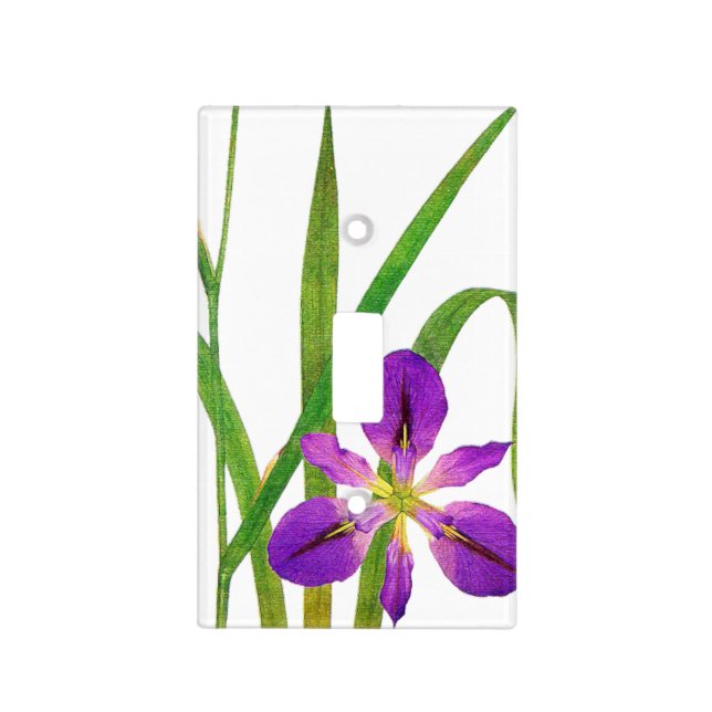 Botanical Iris Flowers Floral Garden Redoute Light Switch Cover (Front)