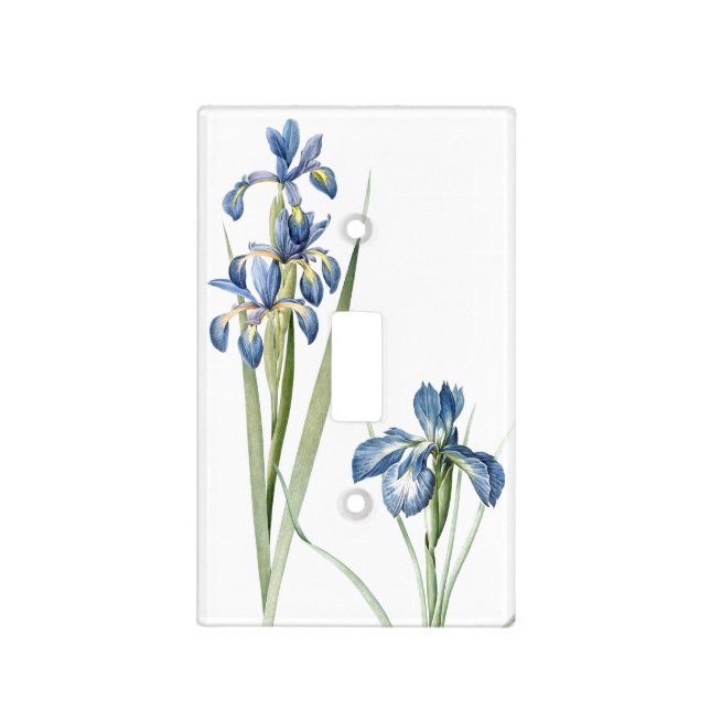 Botanical Iris Flowers Floral Redoute Light Switch Cover (Front)