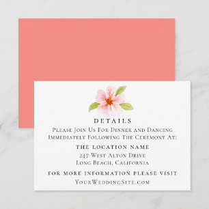 Botanical Island Flower Wedding Details Invitation