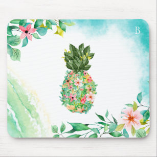 Botanical Island Pineapple Monogram Mouse Pad