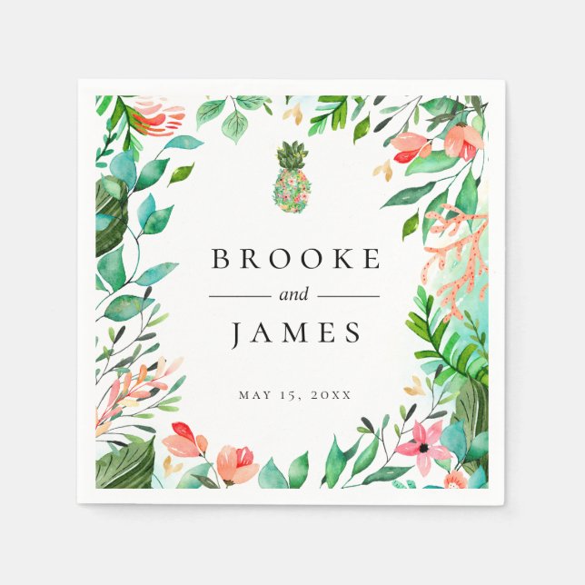 Botanical Island Pineapple Napkins (Front)