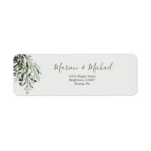 Botanical Italian Green Olive Branch Label