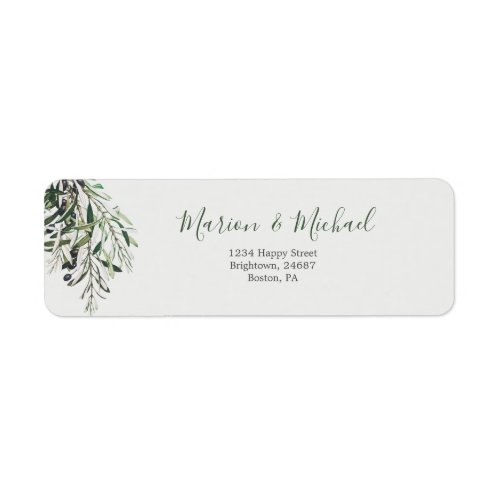  Botanical Italian Green Olive Branch Label