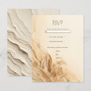 Botanical Ivory Cream Bohemian Textured RSVP Invitation