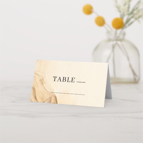 Botanical Ivory Cream Bohemian Textured Table  Place Card
