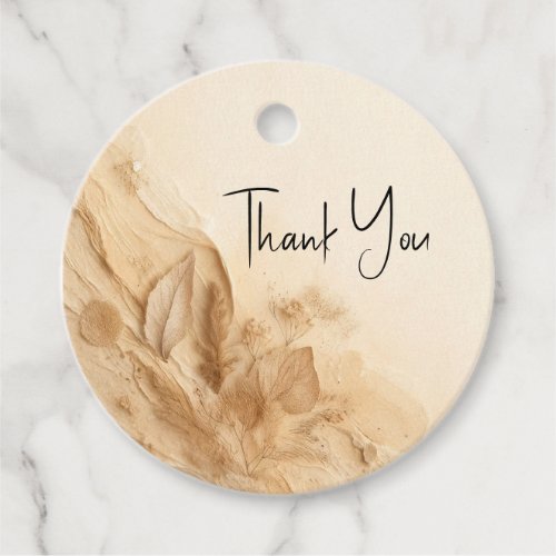 Botanical Ivory Cream Bohemian Textured Wedding Favor Tags