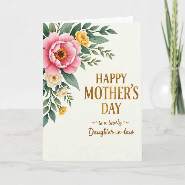 Botanical Ivory Mothers Day Card (Front)