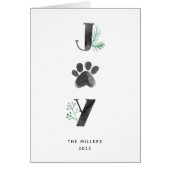 Botanical Joy Paw Print | Pet Holiday Folded Card (Front)
