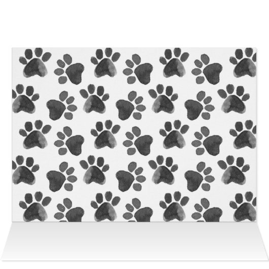 Botanical Joy Paw Print | Pet Holiday Photo Folded (Inside Horizontal (Top))