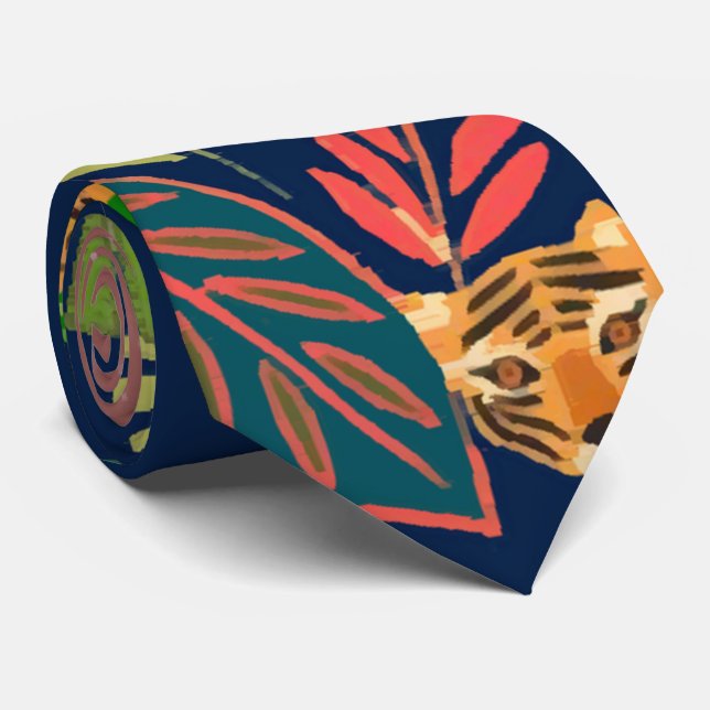 Botanical Jungle   Neck Tie (Rolled)