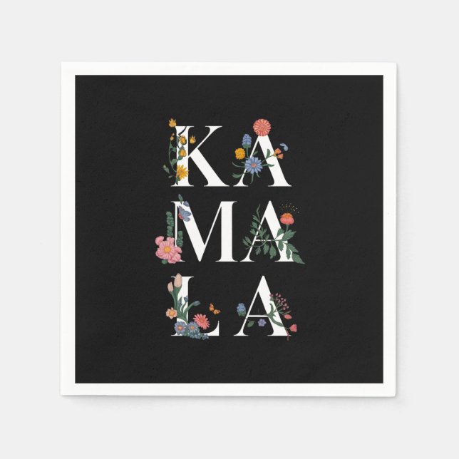Botanical Kamala Harris Voting 2024 Floral Voter Napkins (Front)