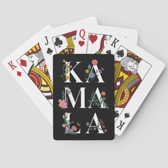 Botanical Kamala Harris Voting 2024 Floral Voter Poker Cards (Back)