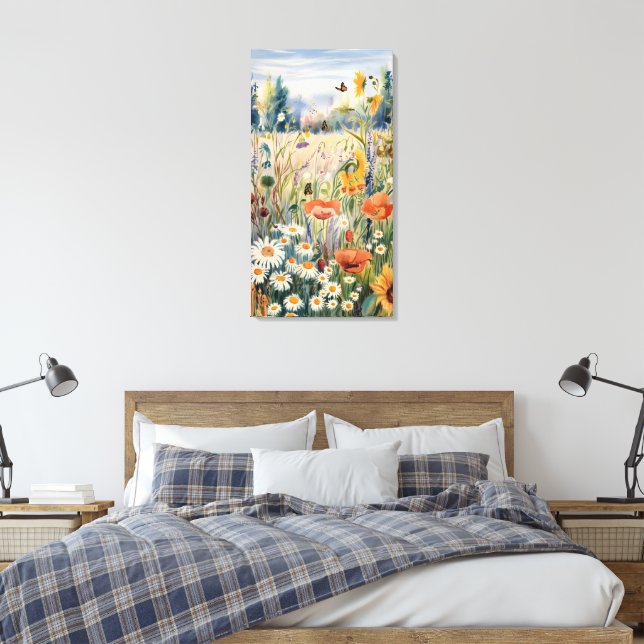 Botanical Landscape Canvas Print (Insitu(Bedroom))