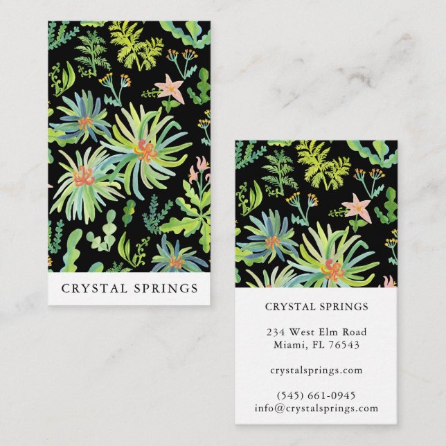 Botanical Landscaping Gardening Plants Modern  Business Card (Front/Back)