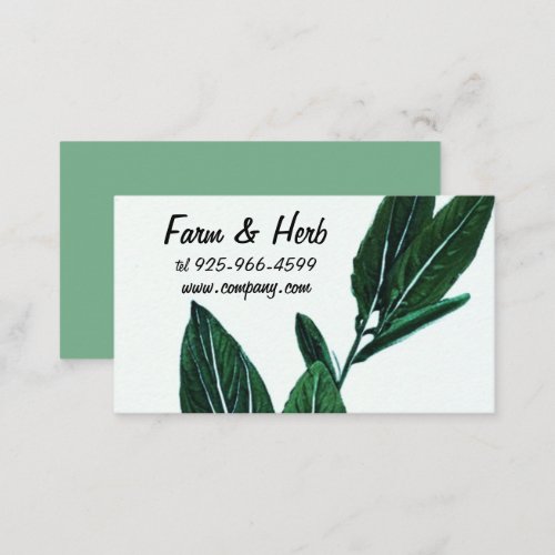 Botanical leaf close up nature business card