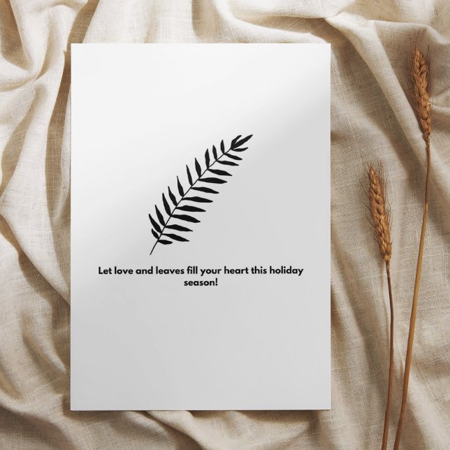 Botanical Leaf Design Happy Holiday Card (Creator Uploaded)