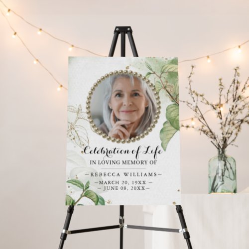 Botanical Leaf Foliage Celebration of life Welcome Foam Board