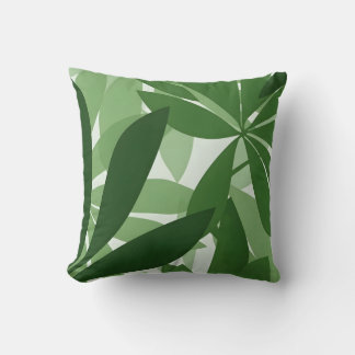 botanical leaf fresh green interior throw pillow