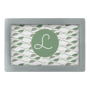 Botanical Leaf Greenery Hand Drawn Pattern   Belt Buckle