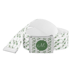 Botanical Leaf Greenery Hand Drawn Pattern Name Belt