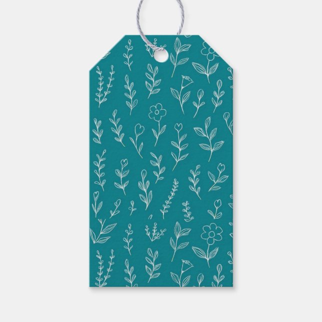 Botanical Leaf Nature Gift Tags (Front)