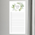 Botanical Leaf Personalized To Do List  Magnetic Notepad<br><div class="desc">Lined and checkmark box market shopping list design featuring a delicate botanical leaf frame personalized with your name.</div>