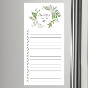 Botanical Leaf Personalized To Do List  Magnetic Notepad