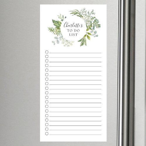 Botanical Leaf Personalized To Do List  Magnetic Notepad