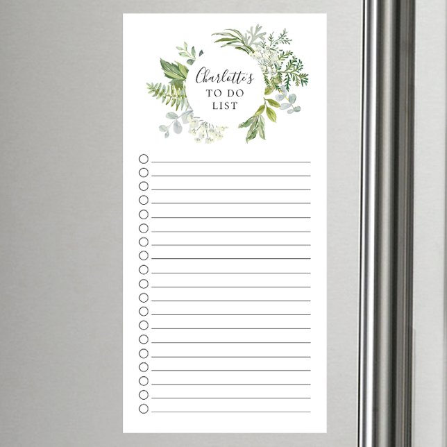 Botanical Leaf Personalized To Do List  Magnetic Notepad (Creator Uploaded)