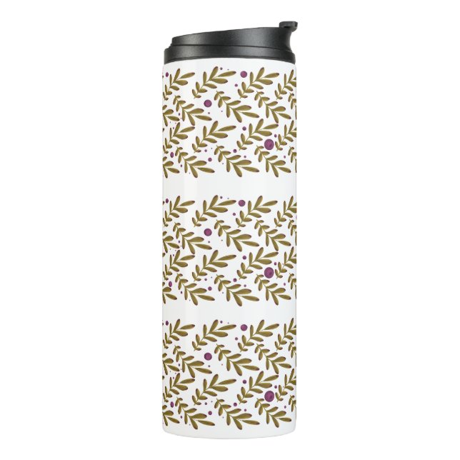 Botanical Leaf Thermal Tumbler (Rotated Left)
