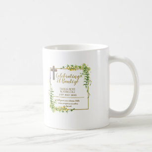Botanical LeafBautizo Bautismo Baptism Name Verses Coffee Mug
