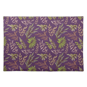 Botanical Leaves: A Stunning Purple Back Cloth Placemat