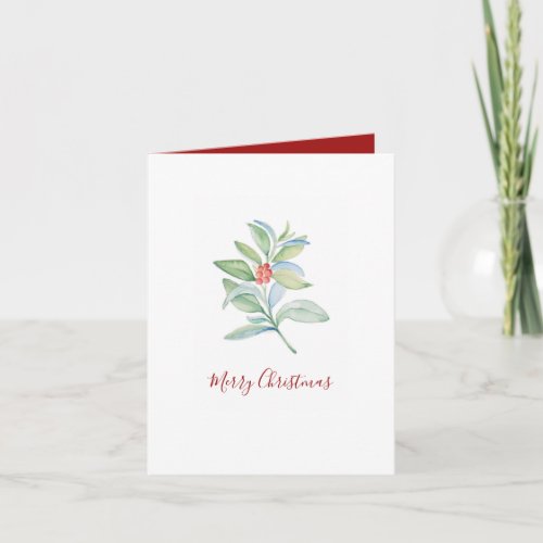 Botanical Leaves  Berries Caregiver Christmas Holiday Card