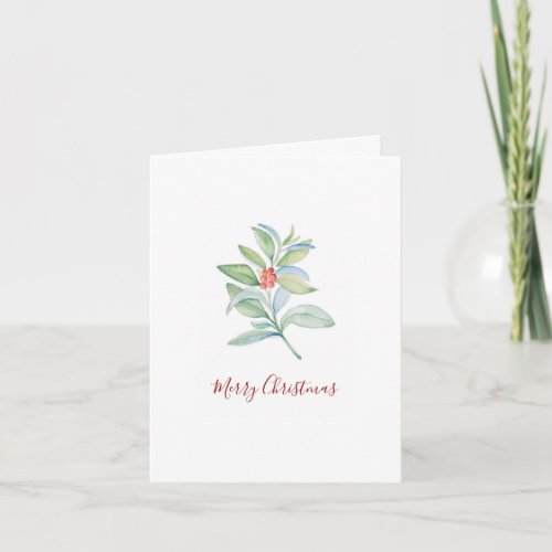 Botanical Leaves  Berries Caregiver Christmas Holiday Card