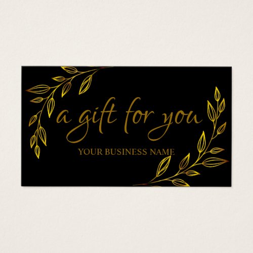 Botanical Leaves Gold Foliage  Gift Certificate