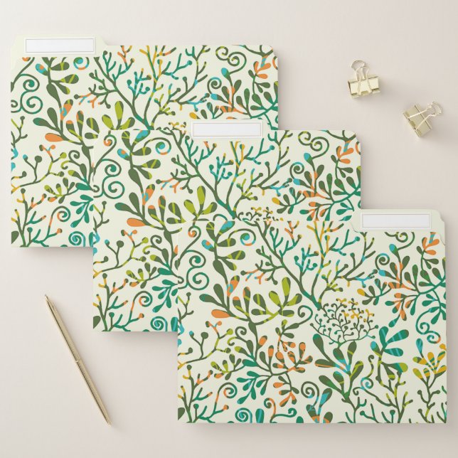 Botanical Leaves Greenery Natural File Folder (Set)