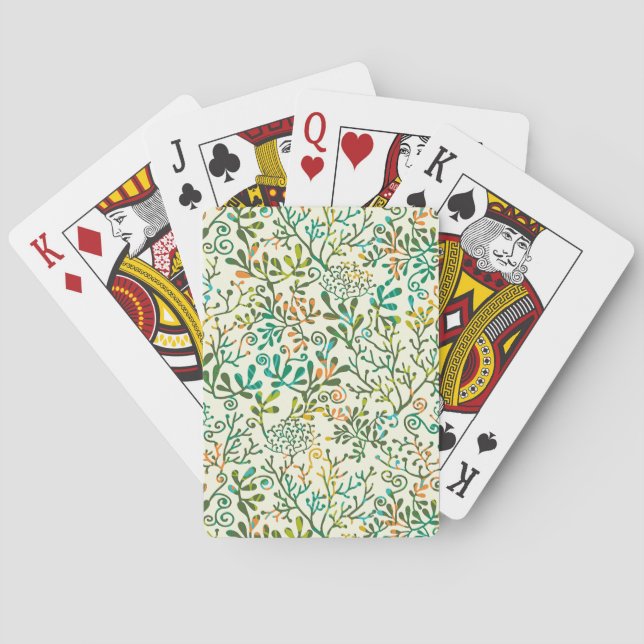 Botanical Leaves Greenery Natural Poker Cards (Back)