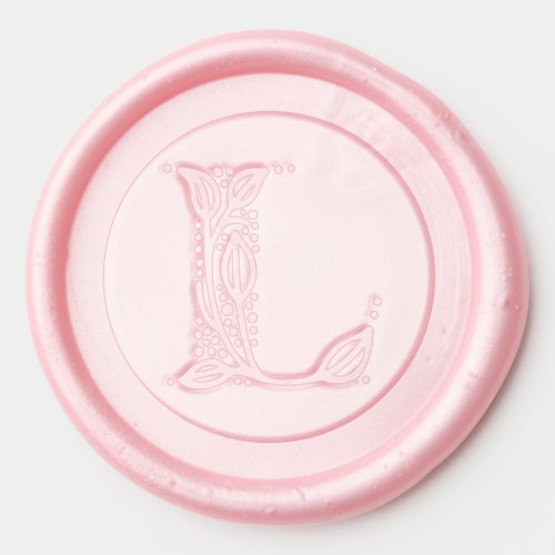 Botanical leaves L initial elegant monogram Wax Seal Sticker