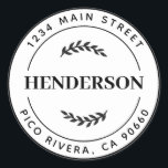 Botanical Leaves Modern Round Return Address Classic Round Sticker<br><div class="desc">Botanical Leaves Modern Round Return Address Classic Round Sticker</div>