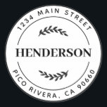 Botanical Leaves Modern Round Return Address Classic Round Sticker<br><div class="desc">Botanical Leaves Modern Round Return Address Classic Round Sticker</div>