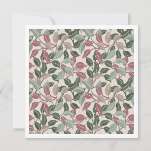 Botanical Leaves Sage Green Blush Soft Floral Note Card