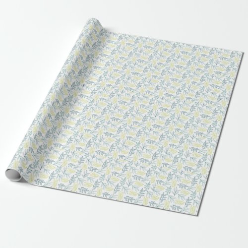 Botanical Leaves  Twiggy Branches Pattern Wrapping Paper